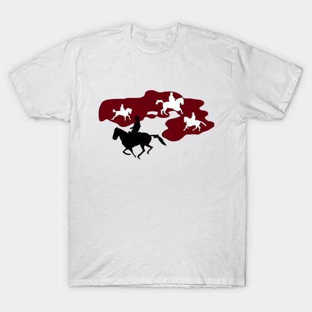 The Good the Bad and the Ugly - Title Horses Montage T-Shirt by vintage-art